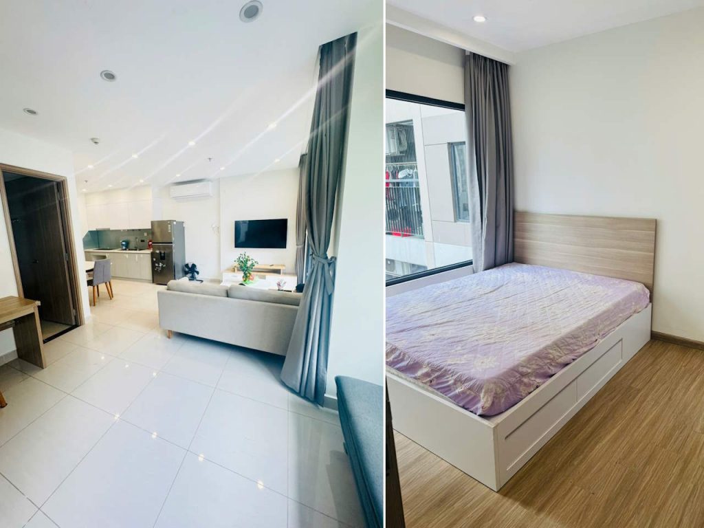 Căn hộ 2PN+ 63m2 tòa S205 Vinhomes Smart City cho thuê full nội thất