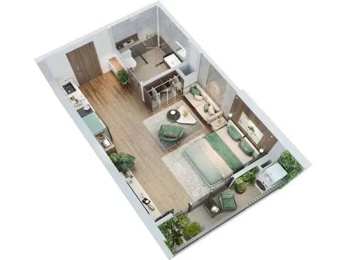 Mặt bằng căn hộ Studio Vinhomes Smart City